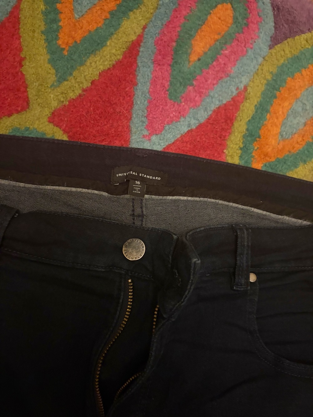 Universal Standard Black Skinny Jeans with Zip Fly